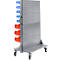 Magasin mobile pour petites pièces Schäfer Shop Select, équipé d'un seul côté, paroi perforée, 35 bacs à bec LF 211 &amp; 15 bacs à bec LF 221, L 900 x P 655 x H 1540 mm